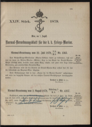 Kaiserlich-königliches Marine-Normal-Verordnungsblatt 18790807 Seite: 1