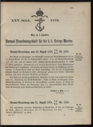 Kaiserlich-königliches Marine-Normal-Verordnungsblatt 18790904 Seite: 1