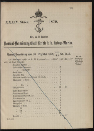 Kaiserlich-königliches Marine-Normal-Verordnungsblatt 18791223 Seite: 1