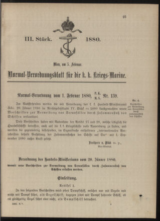 Kaiserlich-königliches Marine-Normal-Verordnungsblatt 18800205 Seite: 1