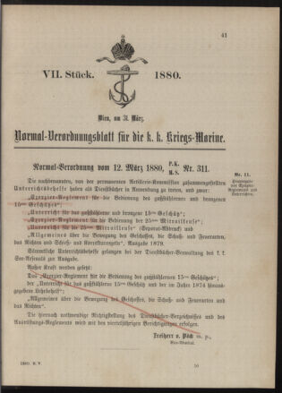 Kaiserlich-königliches Marine-Normal-Verordnungsblatt 18800331 Seite: 1