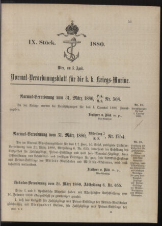 Kaiserlich-königliches Marine-Normal-Verordnungsblatt 18800403 Seite: 1