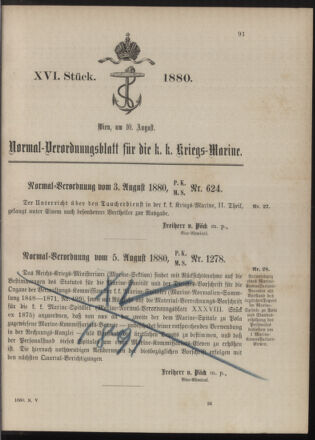 Kaiserlich-königliches Marine-Normal-Verordnungsblatt 18800810 Seite: 1