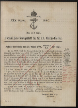 Kaiserlich-königliches Marine-Normal-Verordnungsblatt 18800831 Seite: 1