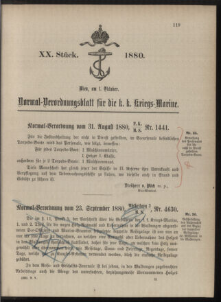 Kaiserlich-königliches Marine-Normal-Verordnungsblatt 18801001 Seite: 1