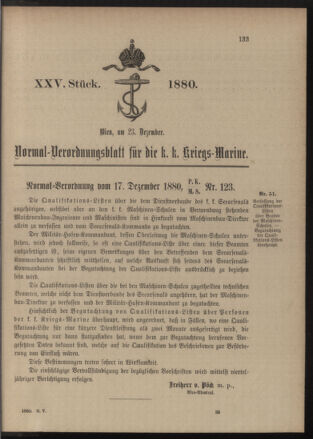 Kaiserlich-königliches Marine-Normal-Verordnungsblatt 18801223 Seite: 1