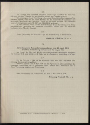 Verordnungsblatt der k.u.k. Militärverwaltung in Montenegro 19160519 Seite: 11