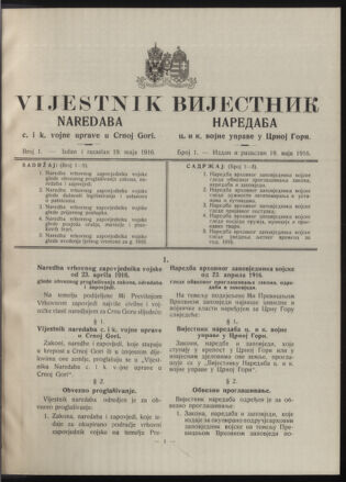 Verordnungsblatt der k.u.k. Militärverwaltung in Montenegro 19160519 Seite: 13