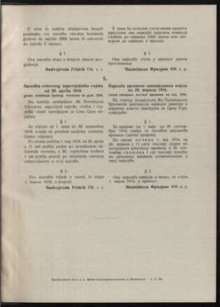 Verordnungsblatt der k.u.k. Militärverwaltung in Montenegro 19160519 Seite: 27