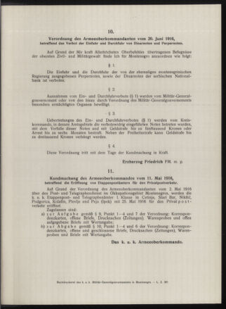 Verordnungsblatt der k.u.k. Militärverwaltung in Montenegro 19160627 Seite: 7