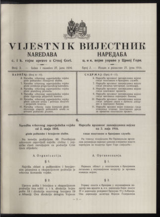 Verordnungsblatt der k.u.k. Militärverwaltung in Montenegro 19160627 Seite: 9