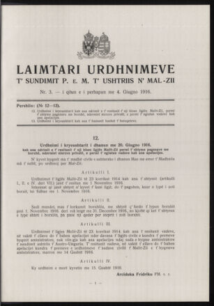 Verordnungsblatt der k.u.k. Militärverwaltung in Montenegro 19160804 Seite: 11