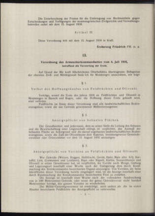 Verordnungsblatt der k.u.k. Militärverwaltung in Montenegro 19160804 Seite: 2