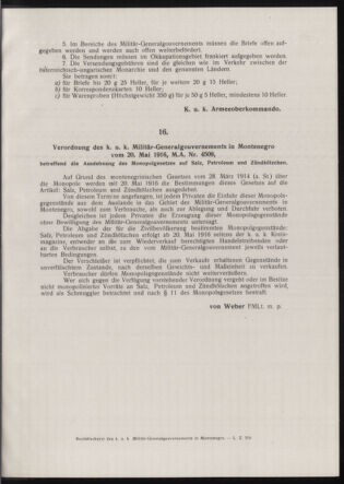 Verordnungsblatt der k.u.k. Militärverwaltung in Montenegro 19160902 Seite: 3