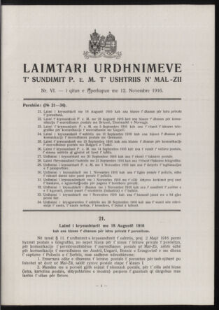 Verordnungsblatt der k.u.k. Militärverwaltung in Montenegro 19161112 Seite: 49