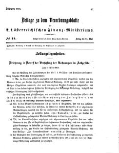 Verordnungsblatt für den Dienstbereich des K.K. Finanzministeriums für die im Reichsrate vertretenen Königreiche und Länder