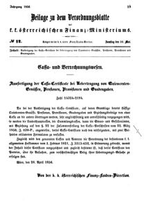 Verordnungsblatt für den Dienstbereich des K.K. Finanzministeriums für die im Reichsrate vertretenen Königreiche und Länder