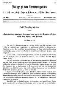 Verordnungsblatt für den Dienstbereich des K.K. Finanzministeriums für die im Reichsrate vertretenen Königreiche und Länder 18560625 Seite: 1