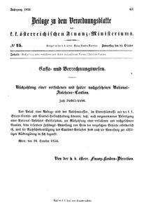 Verordnungsblatt für den Dienstbereich des K.K. Finanzministeriums für die im Reichsrate vertretenen Königreiche und Länder 18561023 Seite: 1