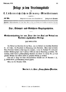 Verordnungsblatt für den Dienstbereich des K.K. Finanzministeriums für die im Reichsrate vertretenen Königreiche und Länder 18561219 Seite: 1