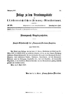 Verordnungsblatt für den Dienstbereich des K.K. Finanzministeriums für die im Reichsrate vertretenen Königreiche und Länder