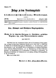 Verordnungsblatt für den Dienstbereich des K.K. Finanzministeriums für die im Reichsrate vertretenen Königreiche und Länder 18570515 Seite: 1