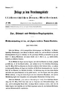 Verordnungsblatt für den Dienstbereich des K.K. Finanzministeriums für die im Reichsrate vertretenen Königreiche und Länder