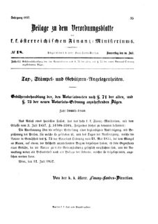 Verordnungsblatt für den Dienstbereich des K.K. Finanzministeriums für die im Reichsrate vertretenen Königreiche und Länder 18570716 Seite: 1