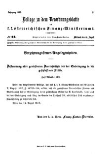 Verordnungsblatt für den Dienstbereich des K.K. Finanzministeriums für die im Reichsrate vertretenen Königreiche und Länder 18570819 Seite: 1