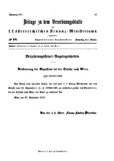 Verordnungsblatt für den Dienstbereich des K.K. Finanzministeriums für die im Reichsrate vertretenen Königreiche und Länder 18571001 Seite: 1