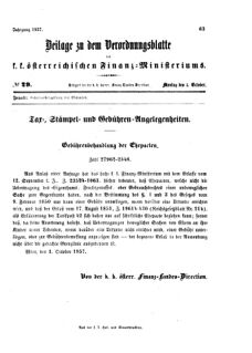 Verordnungsblatt für den Dienstbereich des K.K. Finanzministeriums für die im Reichsrate vertretenen Königreiche und Länder