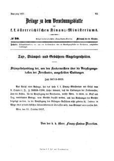 Verordnungsblatt für den Dienstbereich des K.K. Finanzministeriums für die im Reichsrate vertretenen Königreiche und Länder 18571021 Seite: 1