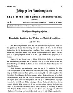 Verordnungsblatt für den Dienstbereich des K.K. Finanzministeriums für die im Reichsrate vertretenen Königreiche und Länder 18580220 Seite: 1