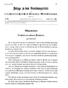 Verordnungsblatt für den Dienstbereich des K.K. Finanzministeriums für die im Reichsrate vertretenen Königreiche und Länder 18580501 Seite: 1