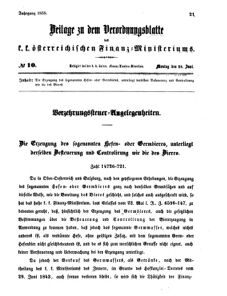 Verordnungsblatt für den Dienstbereich des K.K. Finanzministeriums für die im Reichsrate vertretenen Königreiche und Länder 18580628 Seite: 1