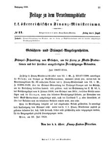 Verordnungsblatt für den Dienstbereich des K.K. Finanzministeriums für die im Reichsrate vertretenen Königreiche und Länder 18580806 Seite: 1