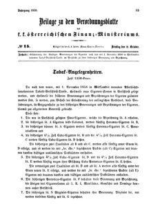 Verordnungsblatt für den Dienstbereich des K.K. Finanzministeriums für die im Reichsrate vertretenen Königreiche und Länder 18581012 Seite: 1