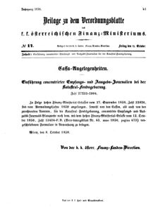 Verordnungsblatt für den Dienstbereich des K.K. Finanzministeriums für die im Reichsrate vertretenen Königreiche und Länder 18581015 Seite: 1