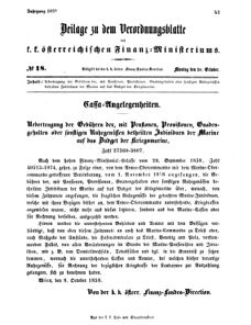 Verordnungsblatt für den Dienstbereich des K.K. Finanzministeriums für die im Reichsrate vertretenen Königreiche und Länder 18581018 Seite: 1