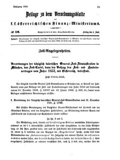 Verordnungsblatt für den Dienstbereich des K.K. Finanzministeriums für die im Reichsrate vertretenen Königreiche und Länder 18590603 Seite: 1