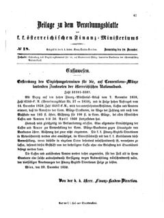 Verordnungsblatt für den Dienstbereich des K.K. Finanzministeriums für die im Reichsrate vertretenen Königreiche und Länder 18591229 Seite: 1