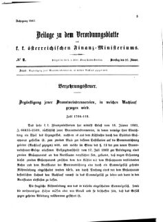 Verordnungsblatt für den Dienstbereich des K.K. Finanzministeriums für die im Reichsrate vertretenen Königreiche und Länder 18630127 Seite: 1