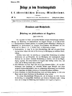 Verordnungsblatt für den Dienstbereich des K.K. Finanzministeriums für die im Reichsrate vertretenen Königreiche und Länder 18630220 Seite: 1