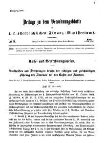 Verordnungsblatt für den Dienstbereich des K.K. Finanzministeriums für die im Reichsrate vertretenen Königreiche und Länder 18650619 Seite: 1