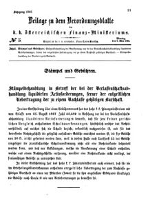 Verordnungsblatt für den Dienstbereich des K.K. Finanzministeriums für die im Reichsrate vertretenen Königreiche und Länder 18680504 Seite: 1