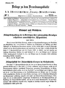 Verordnungsblatt für den Dienstbereich des K.K. Finanzministeriums für die im Reichsrate vertretenen Königreiche und Länder 18680916 Seite: 1