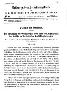 Verordnungsblatt für den Dienstbereich des K.K. Finanzministeriums für die im Reichsrate vertretenen Königreiche und Länder