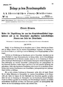 Verordnungsblatt für den Dienstbereich des K.K. Finanzministeriums für die im Reichsrate vertretenen Königreiche und Länder 18681230 Seite: 1