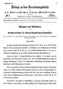 Verordnungsblatt für den Dienstbereich des K.K. Finanzministeriums für die im Reichsrate vertretenen Königreiche und Länder