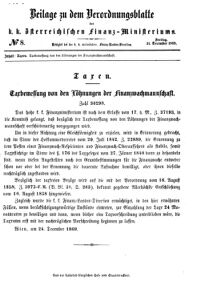 Verordnungsblatt für den Dienstbereich des K.K. Finanzministeriums für die im Reichsrate vertretenen Königreiche und Länder 18691231 Seite: 1